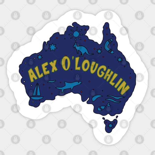 AUSSIE MAP ALEX O'LOUGHLIN Sticker by elsa-HD